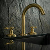 Unlacquered Solid Brass Taps Widespread For Bathroom
