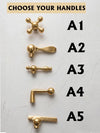 Brass Taps Bathroom 3-Hole Widespread