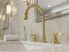 Unlacquered Brass Widespread Bathroom Taps 3-Hole