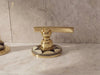 Unlacquered Antique Brass Bathroom Mixer Tap Widespread