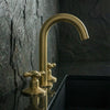 Unlacquered Solid Brass Taps Widespread For Bathroom