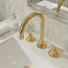 Unlacquered Brass Widespread Bathroom Taps 3-Hole