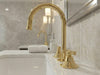 Unlacquered Brass Widespread Bathroom Taps 3-Hole