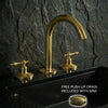 Unlacquered Solid Brass Taps Widespread For Bathroom